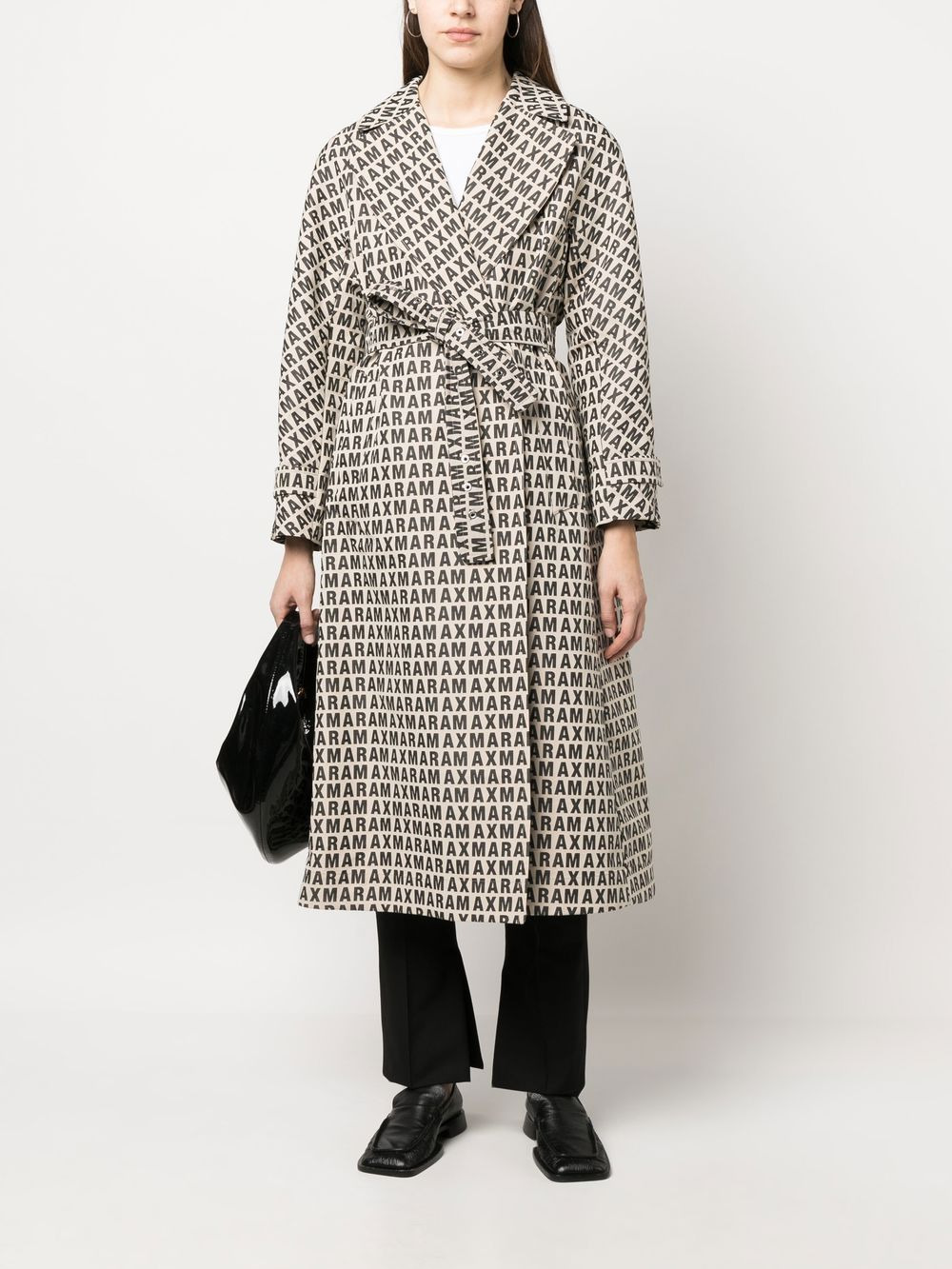 monogram print coat - 2