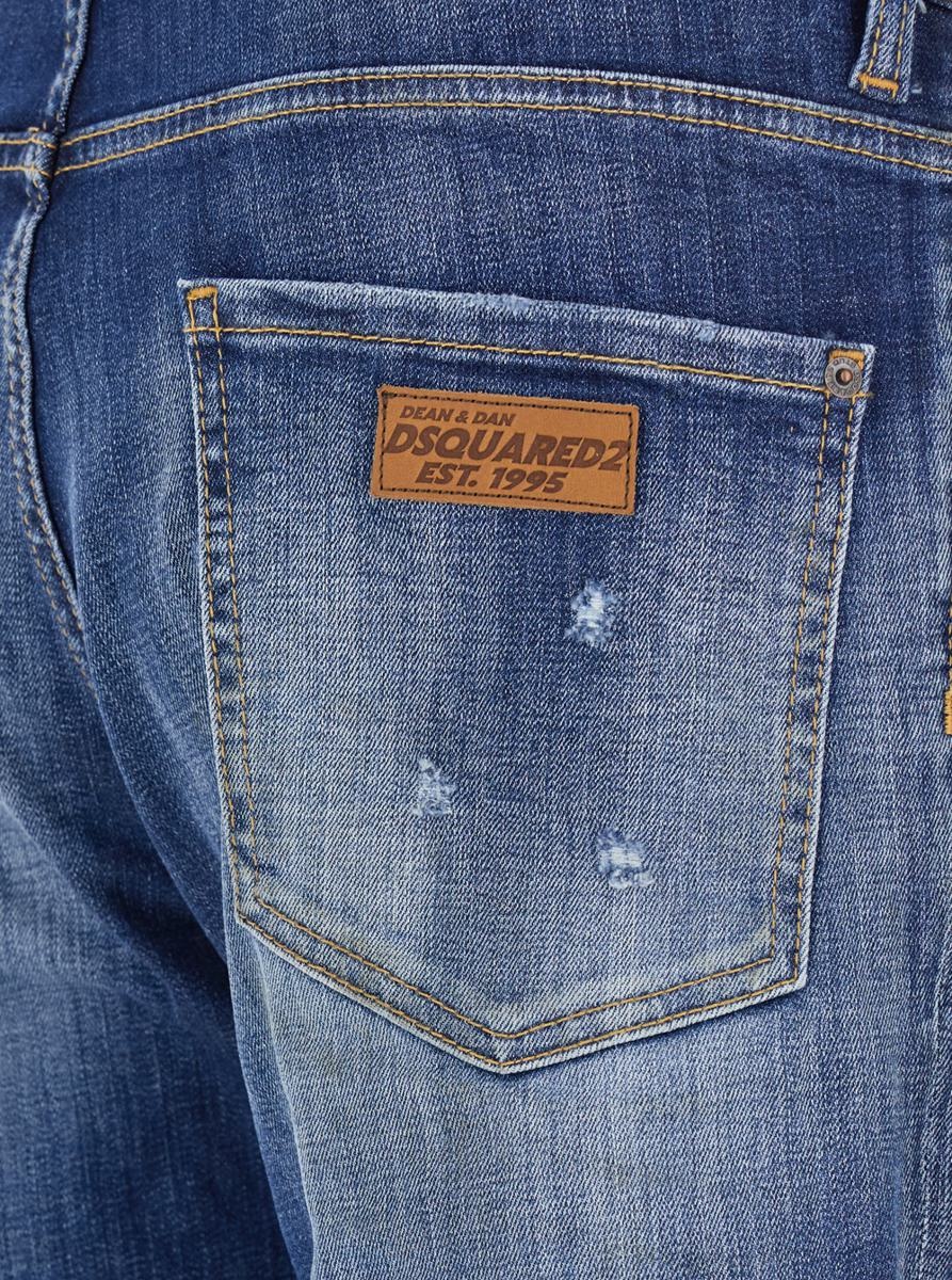 DSQUARED2 'COOL GUY' BLUE FIVE-POCKET JEANS WITH LOGO PATCH IN STRETCH COTTON DENIM MAN - 3