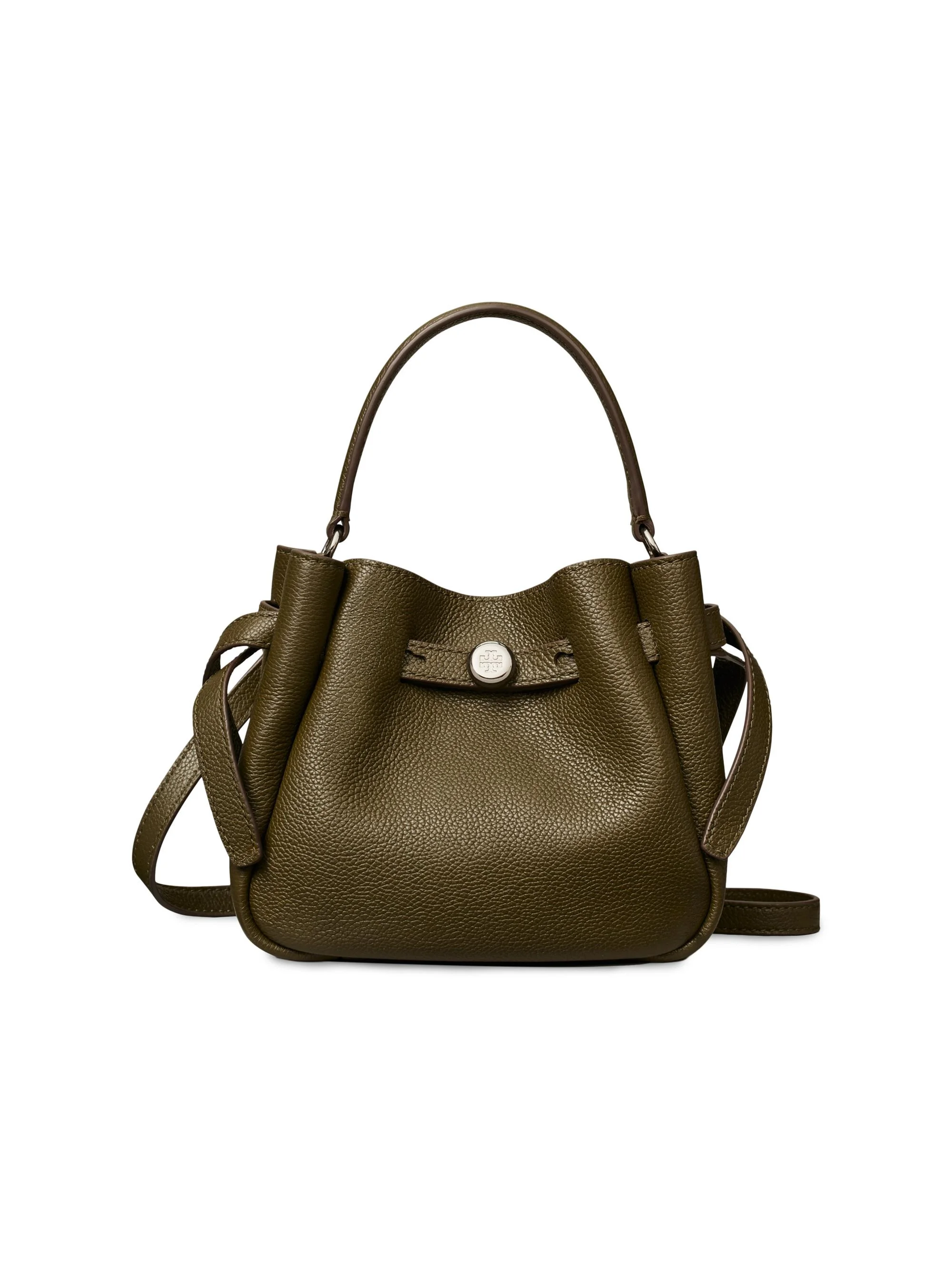 Women's Mini Romy Leather Bucket Bag - Leccio - 1