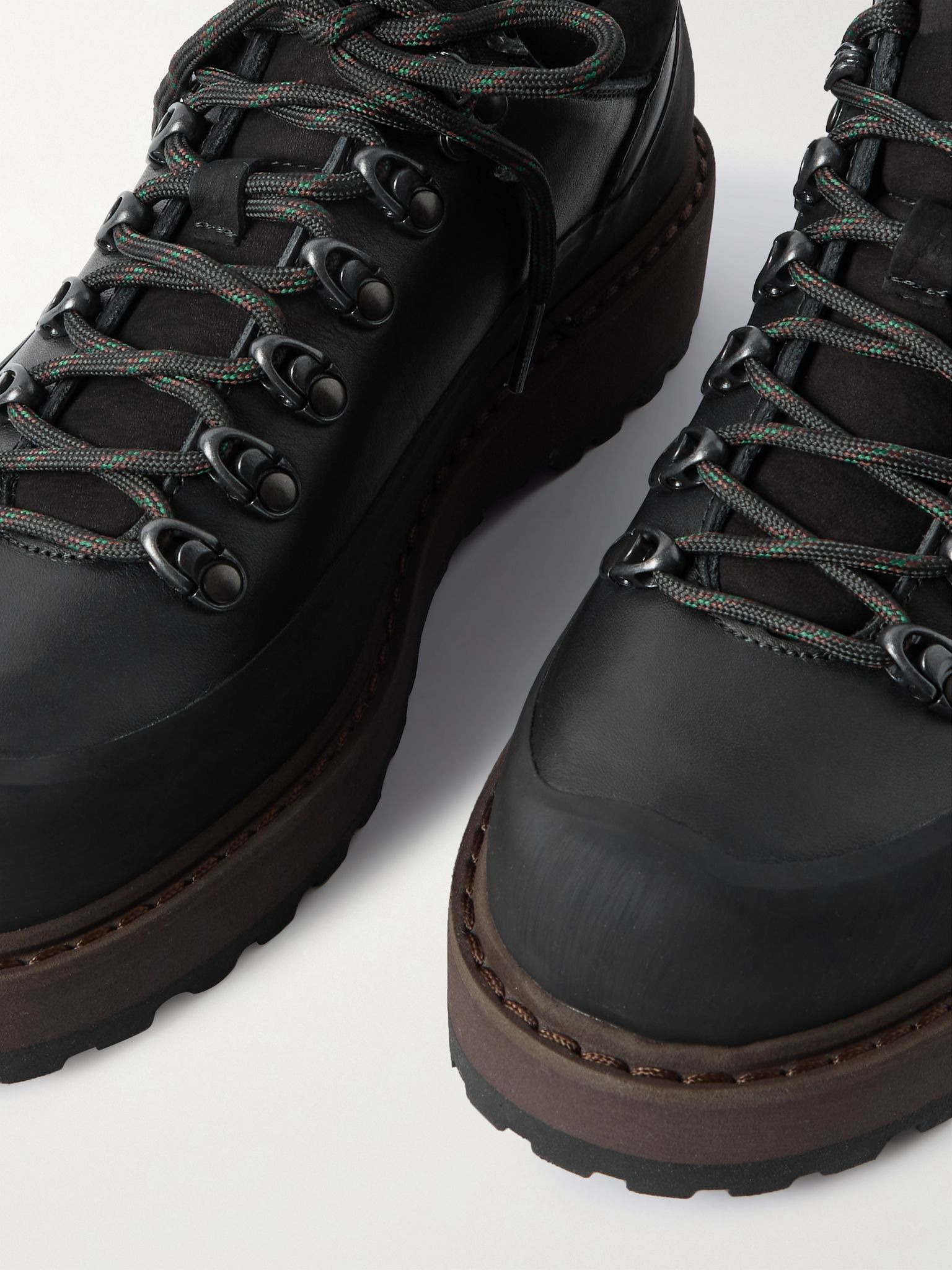 Cornaro Gomma Rubber and Suede-Trimmed Full Grain-Leather Sneakers Black - 5