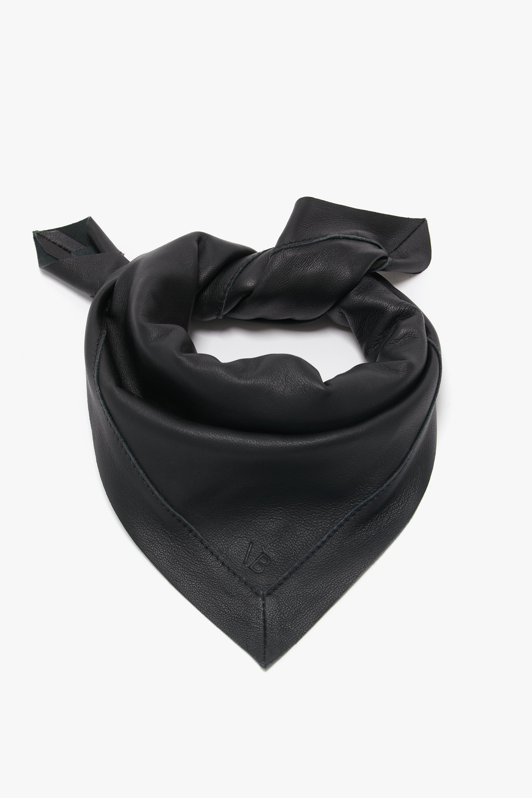 Leather Scarf In Black - 1