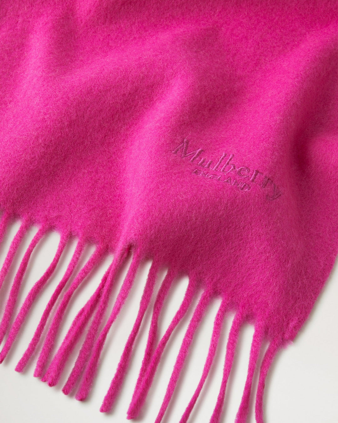 Small Solid Merino Wool Scarf Mulberry Pink Merino Wool - 2