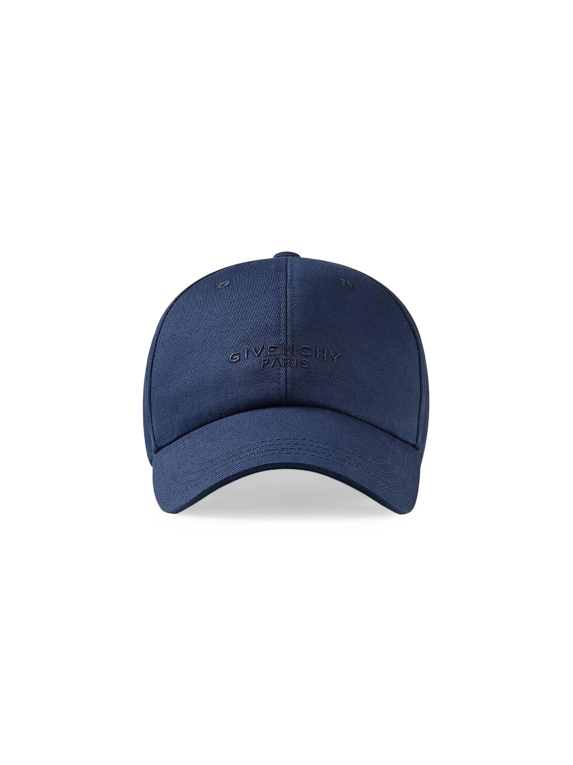 Men's Paris Embroidered Cap in Cotton - Midnight Blue - 1