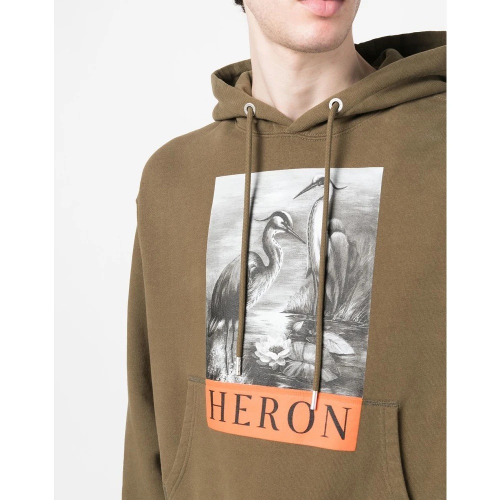 Heron Preston BW LOGO HOODIE DARK OLIVE/BLACK | miinto