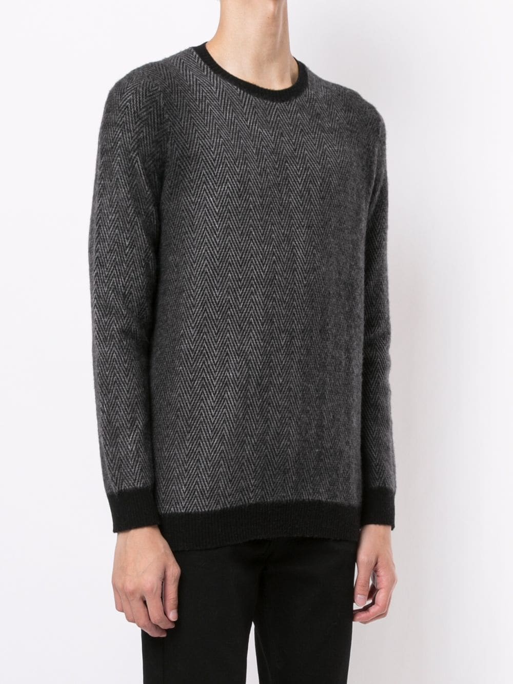 crew-neck herringbone sweater - 3