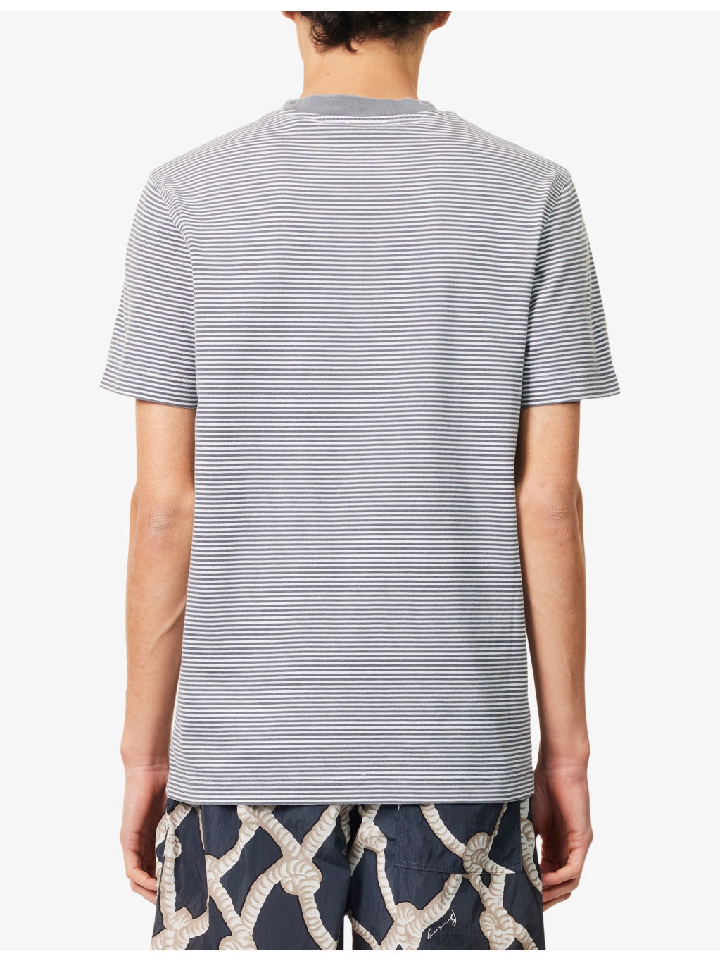Stripe-Print Crewneck Cotton-Jersey T-Shirt - 4