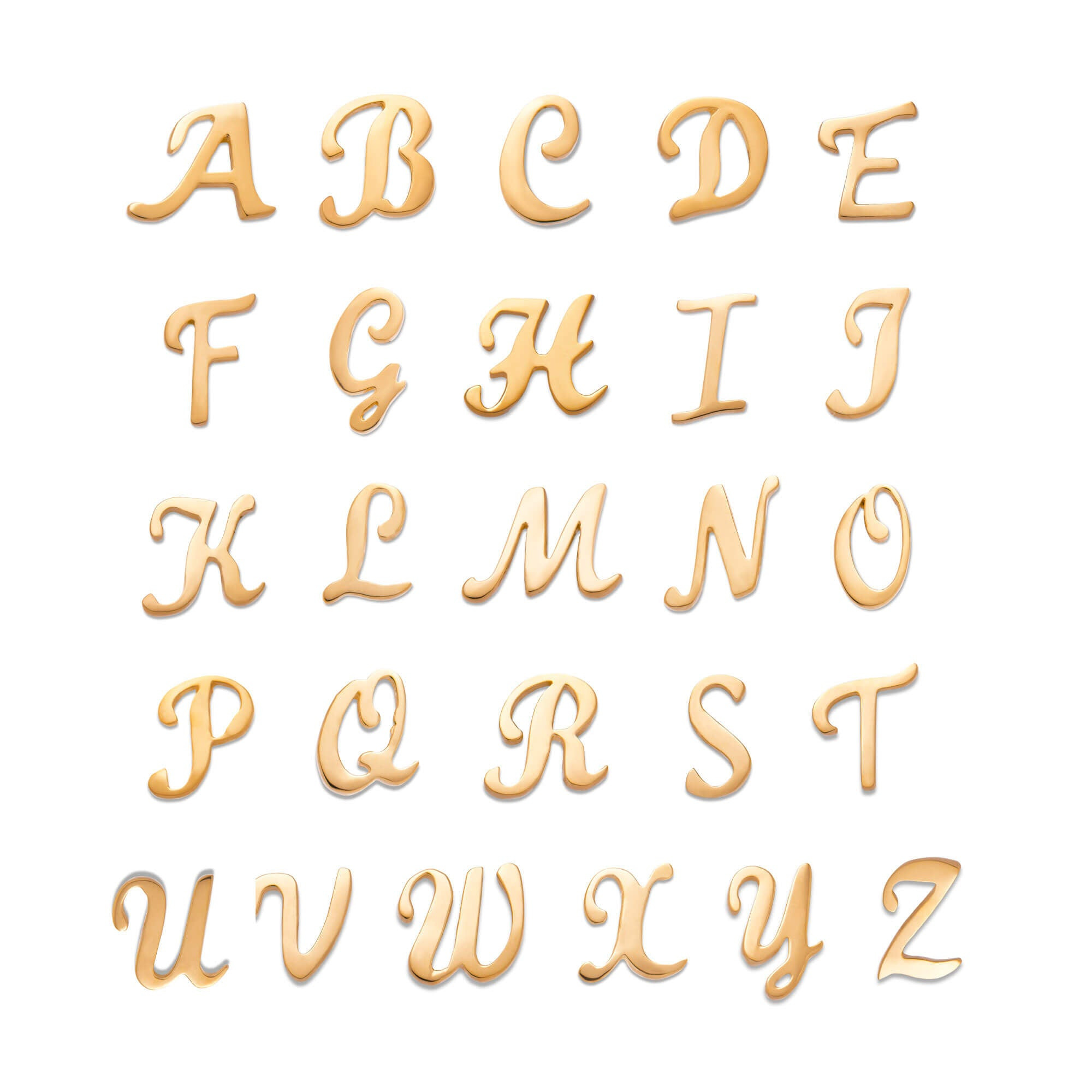 Gold Cursive Initial Stud - 9
