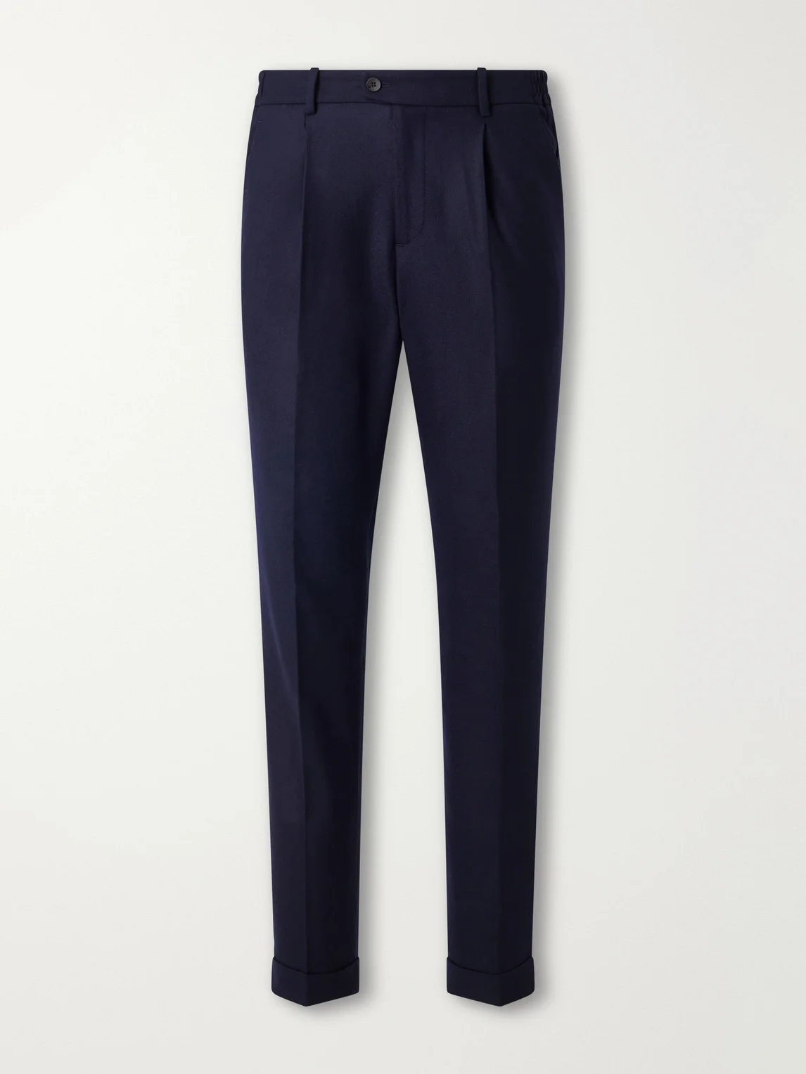 Straight-Leg Pleated Virgin Wool-Blend Chinos - 1
