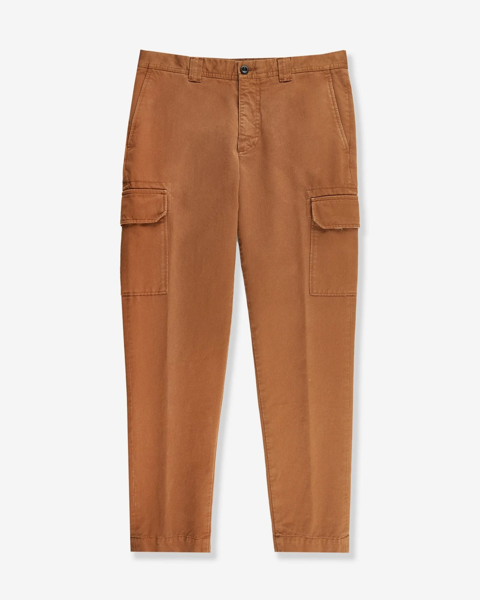 Tapered fit cotton cargo trousers - 1
