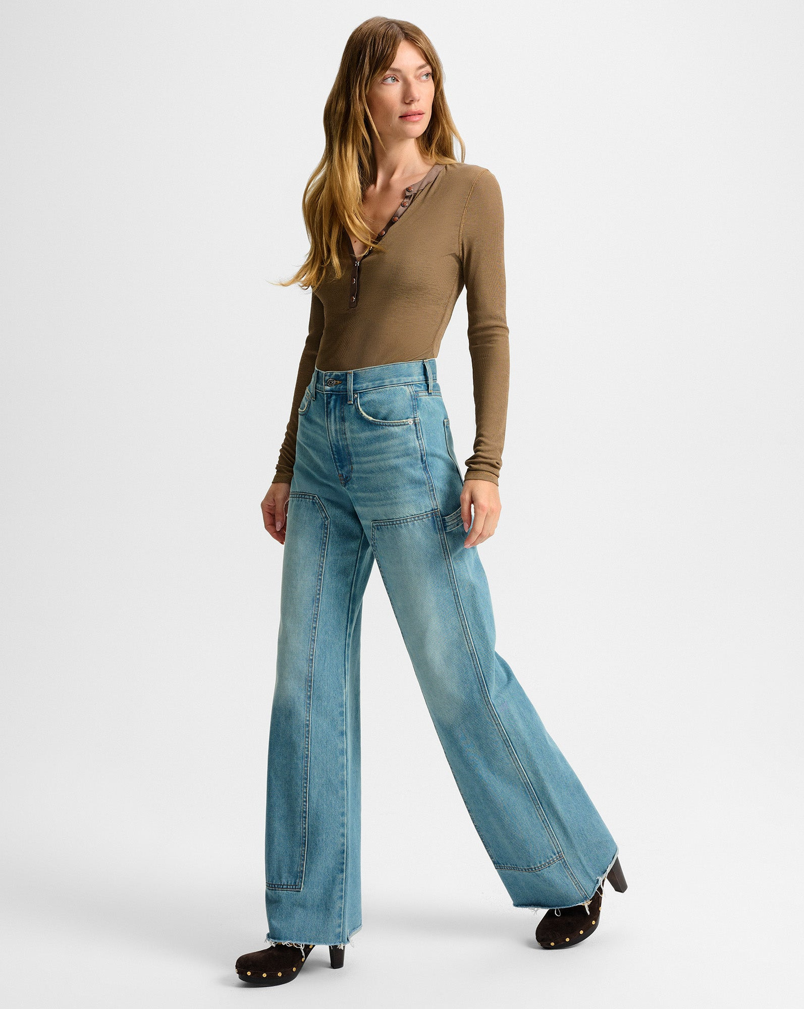 TAYLOR WIDE-LEG CHAPS JEAN - 5