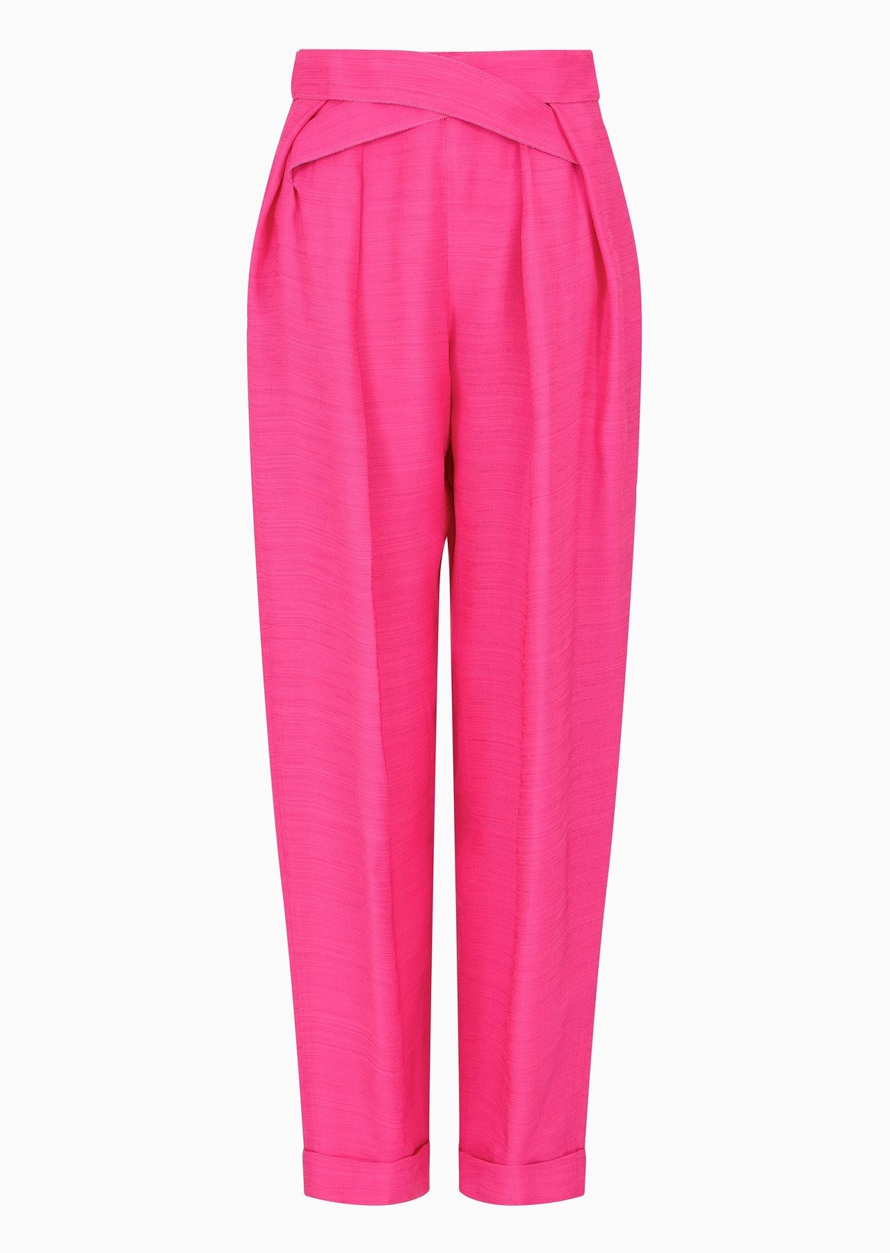Darted trousers with crossover viscose-crêpe detail - 1
