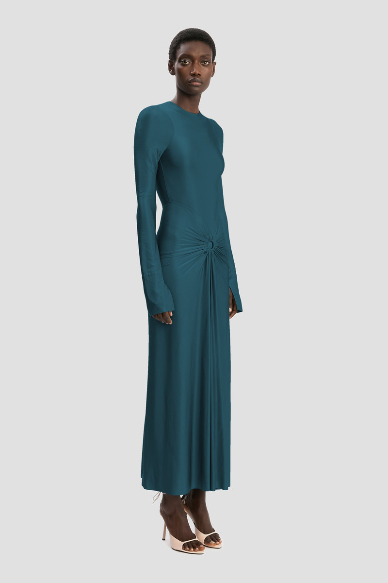 Frances Midi Dress In Dark Teal 3