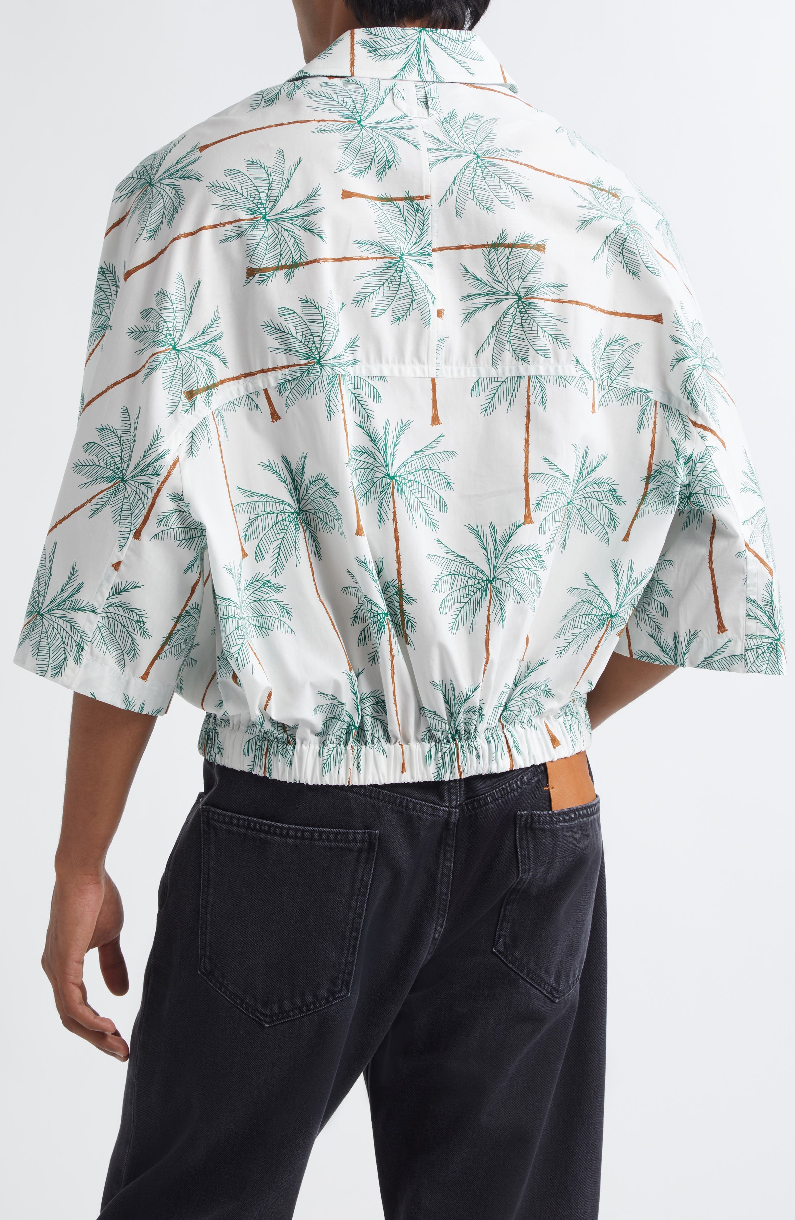 Jacquemus La Chemise Canevas Button-Up Shirt in Print Palmtrees Drawing W at Nordstrom - 3