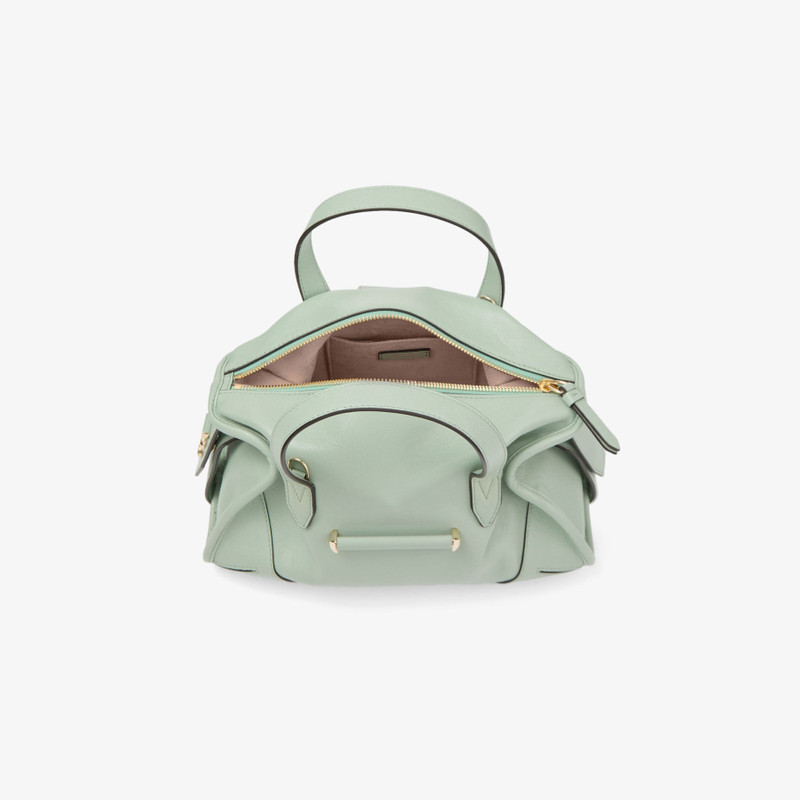 Bar Holdall Small Verde Biker Leather Holdall Bag 5