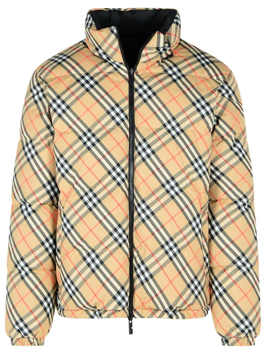 Burberry Reversible Beige Polyester 'Snowdon' Down Jacket - 1