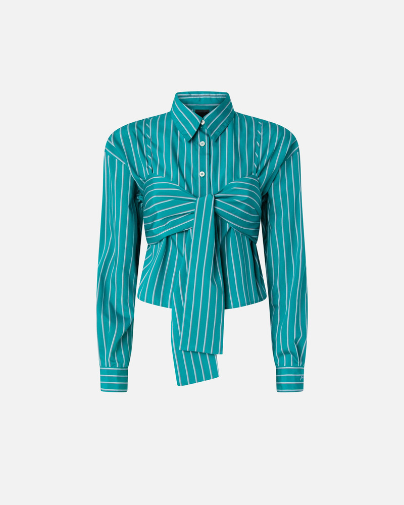 STRIPED CROPPED SHIRT WITH BOW 1