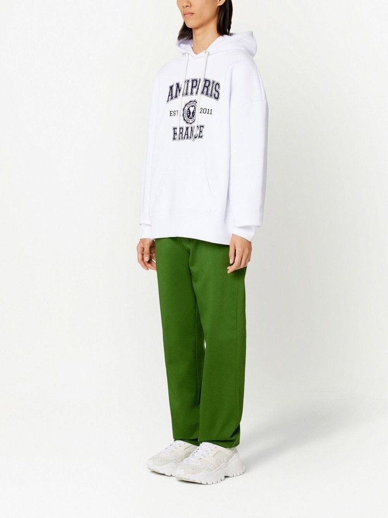 AMI Paris logo-print drawstring hoodie outlook