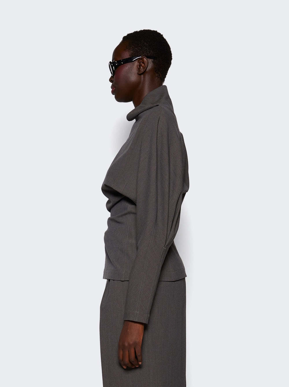 Stretch Tricotine Top Grey Melange - 4