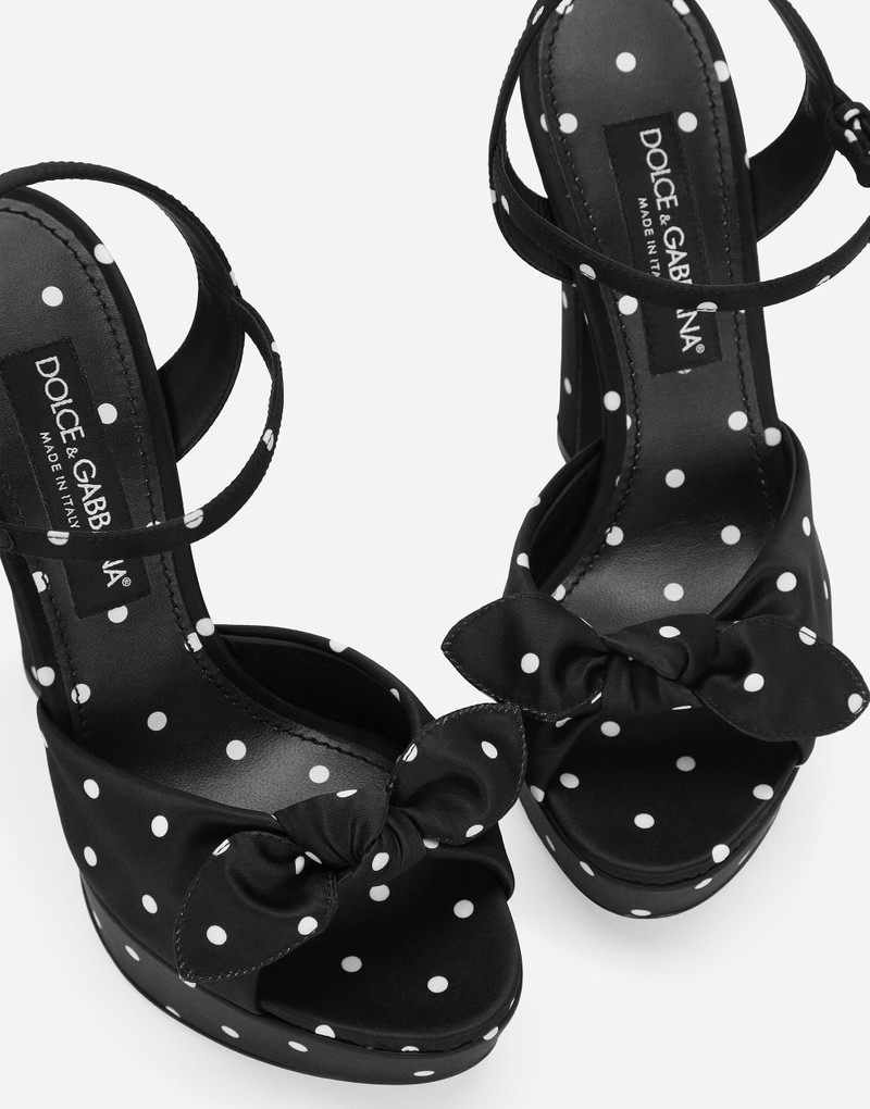 Printed satin platform sandals 6