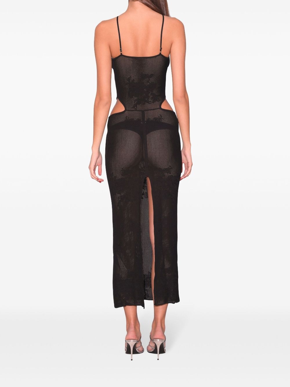 pointelle-knit lace maxi dress - 4