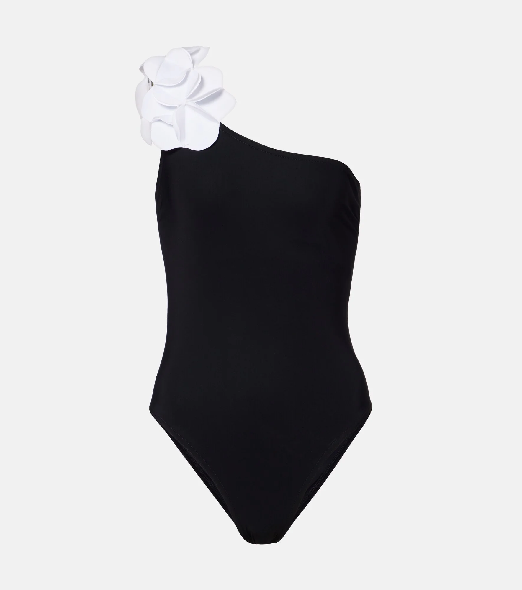 Tess one-shoulder floral-appliqué swimsuit - 1