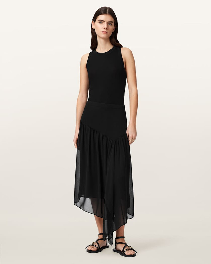 ALLSAINTS CYRA ASYMMETRIC MAXI SKIRT outlook