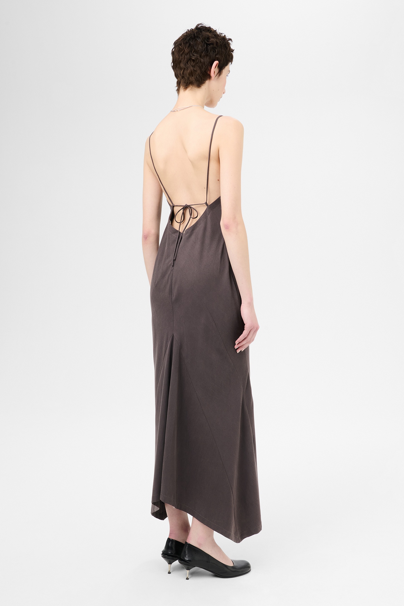 Naiad Dress Chocolate Plum Rustic Lyocell - 7