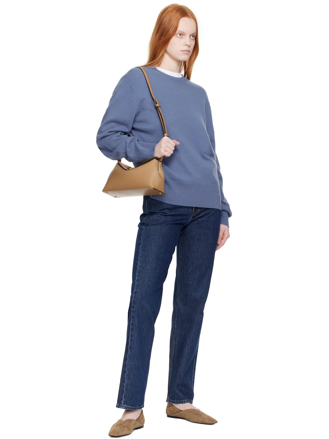 Taupe T-Lock Leather Clutch - 4