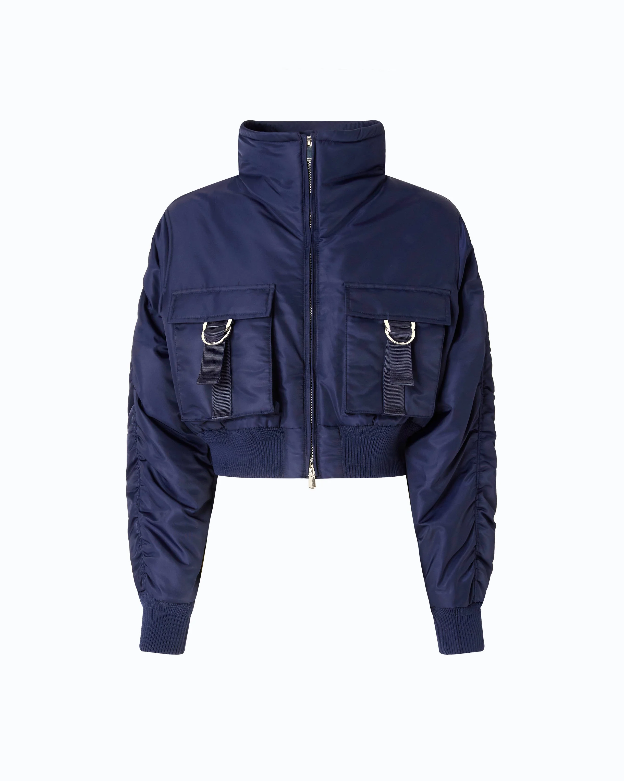SHORT TECHNICAL SATIN BOMBER JACKET - 1