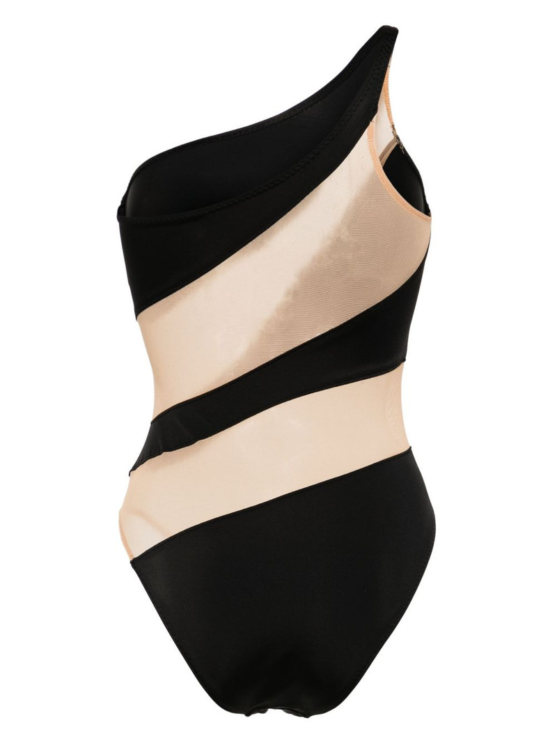 NORMA KAMALI Snake Mesh Mio one-shoulder swimsuit outlook
