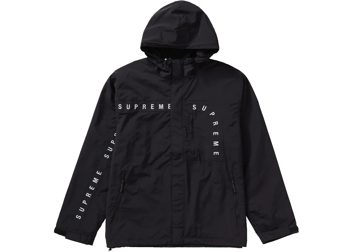 Supreme Curve Logos Ripstop Jacket Black - 1