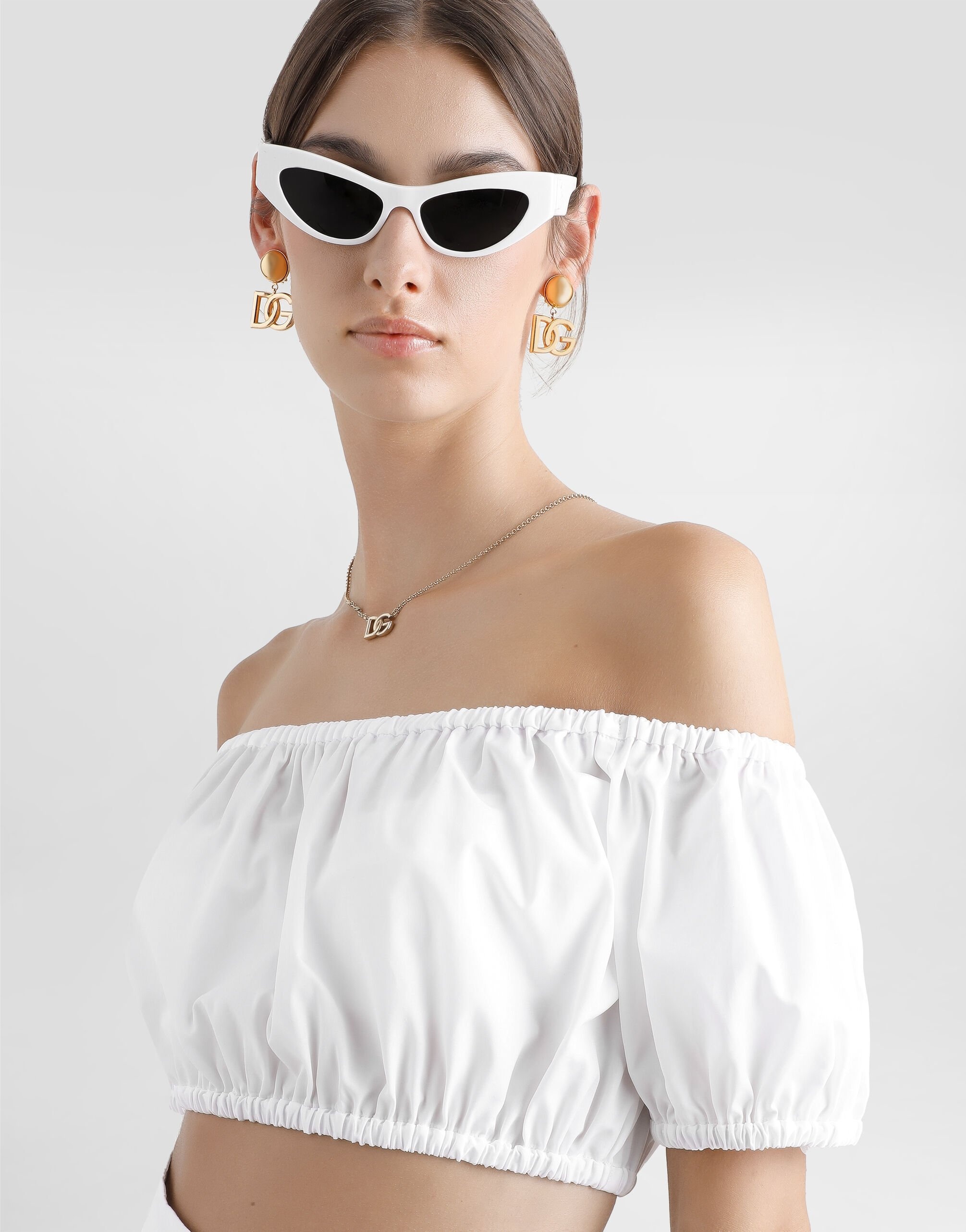 Cotton Bardot-neck top - 5