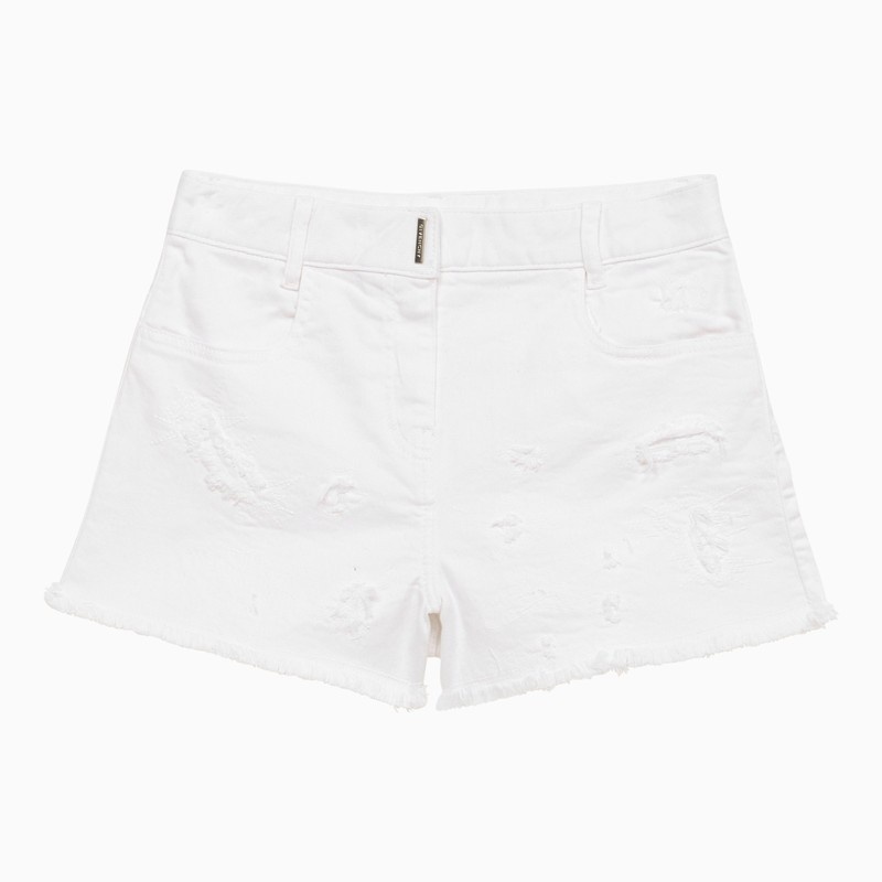 White cotton shorts with wear - 1