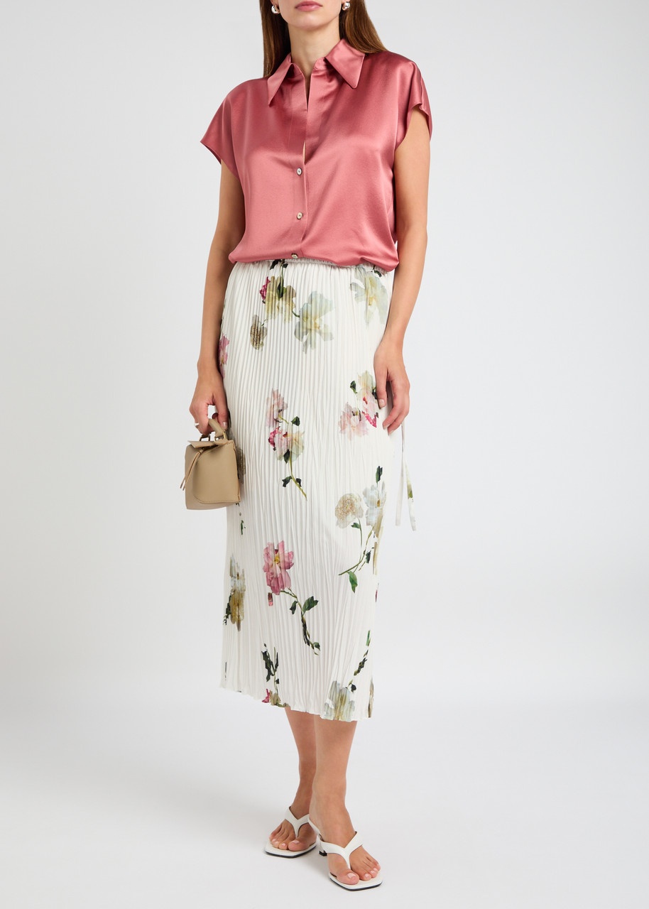 Vince Floral-printed Chiffon Midi Skirt - 4