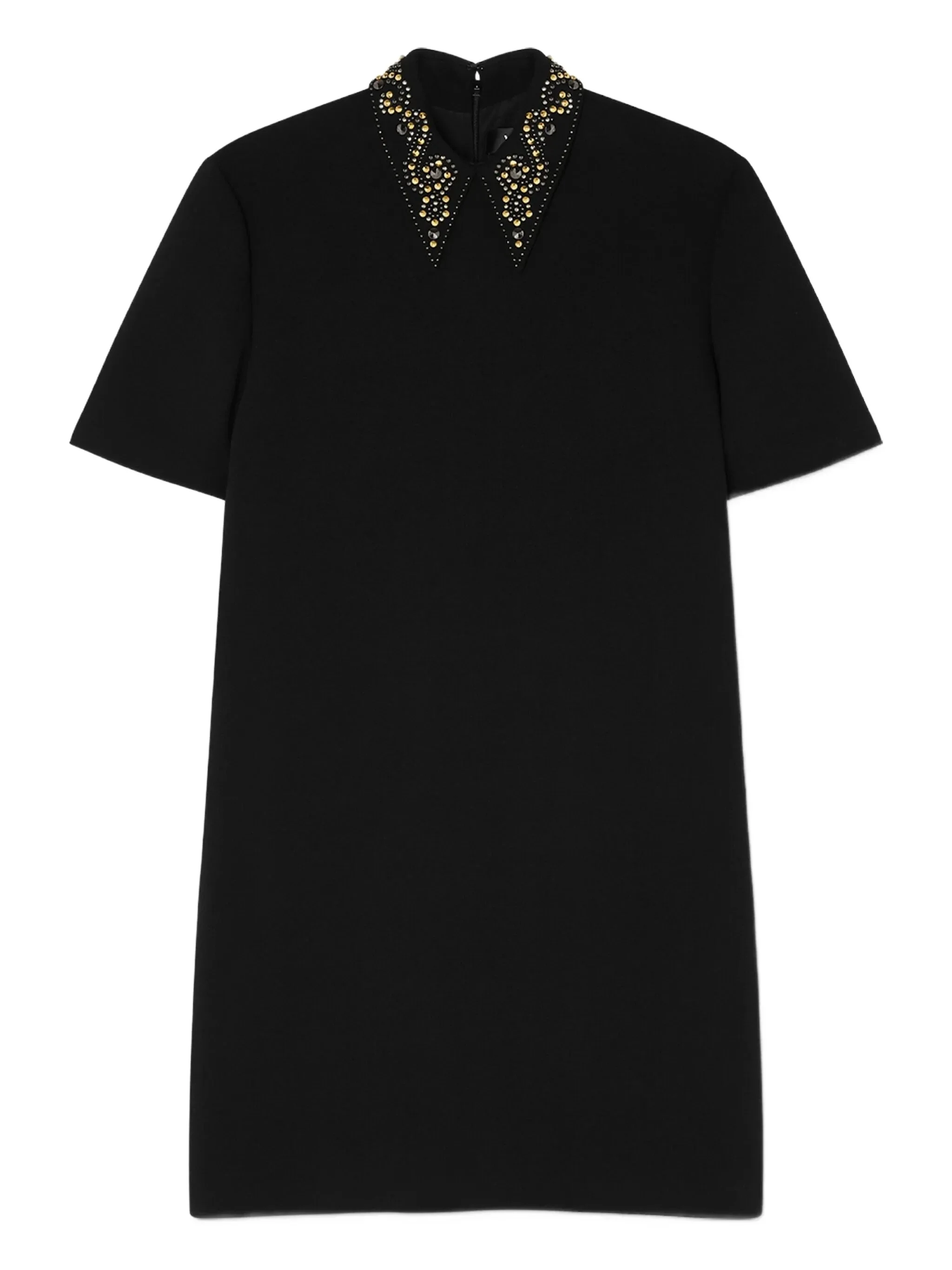 embellished-collar mini dress - 1