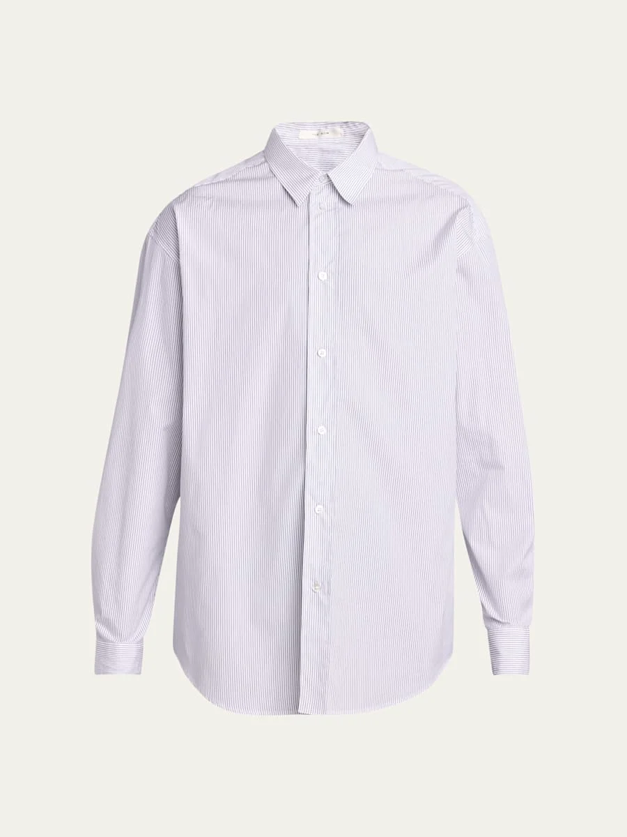 Men's Cotton Micro-Stripe Button-Down Shirt - 1