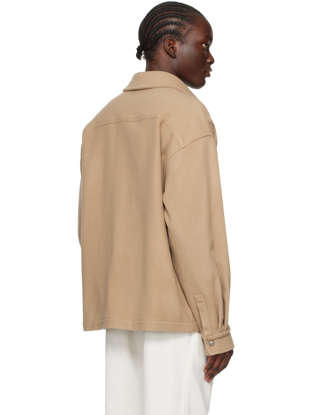 Beige Monogram Pockets Jacket - 3