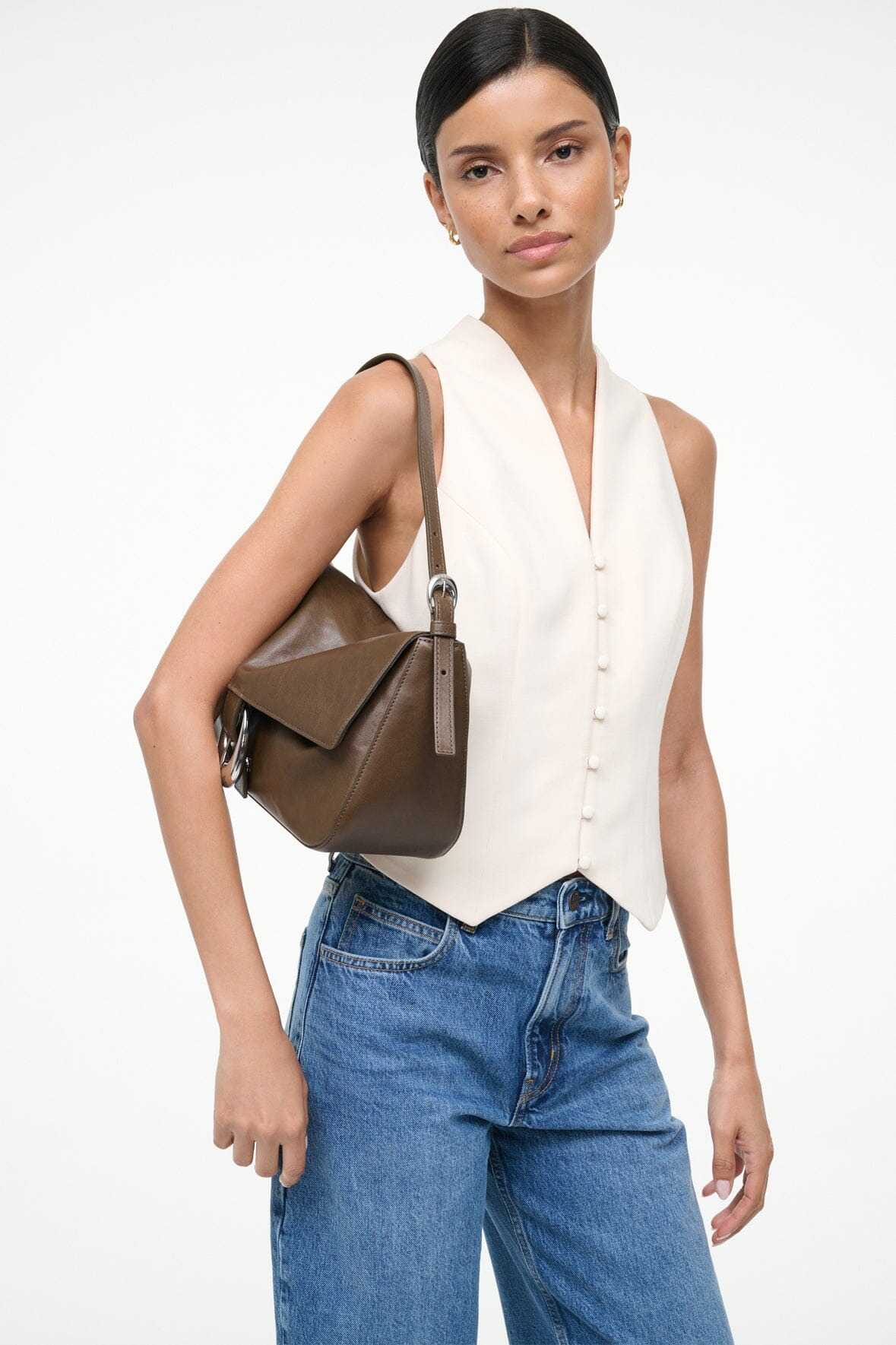 STAUD HARLOW MEDIUM BAG TRUFFLE - 2