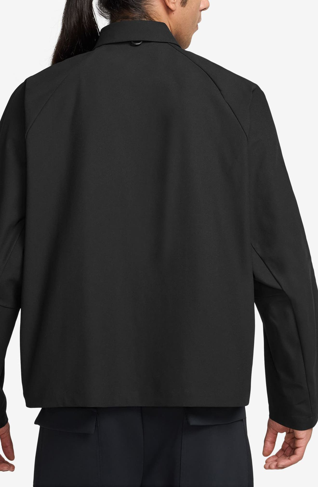Nike Dri-FIT 24.7 PerfectStretch Zip-Up Shirt Jacket in Black/Dark Smoke Grey at Nordstrom - 2