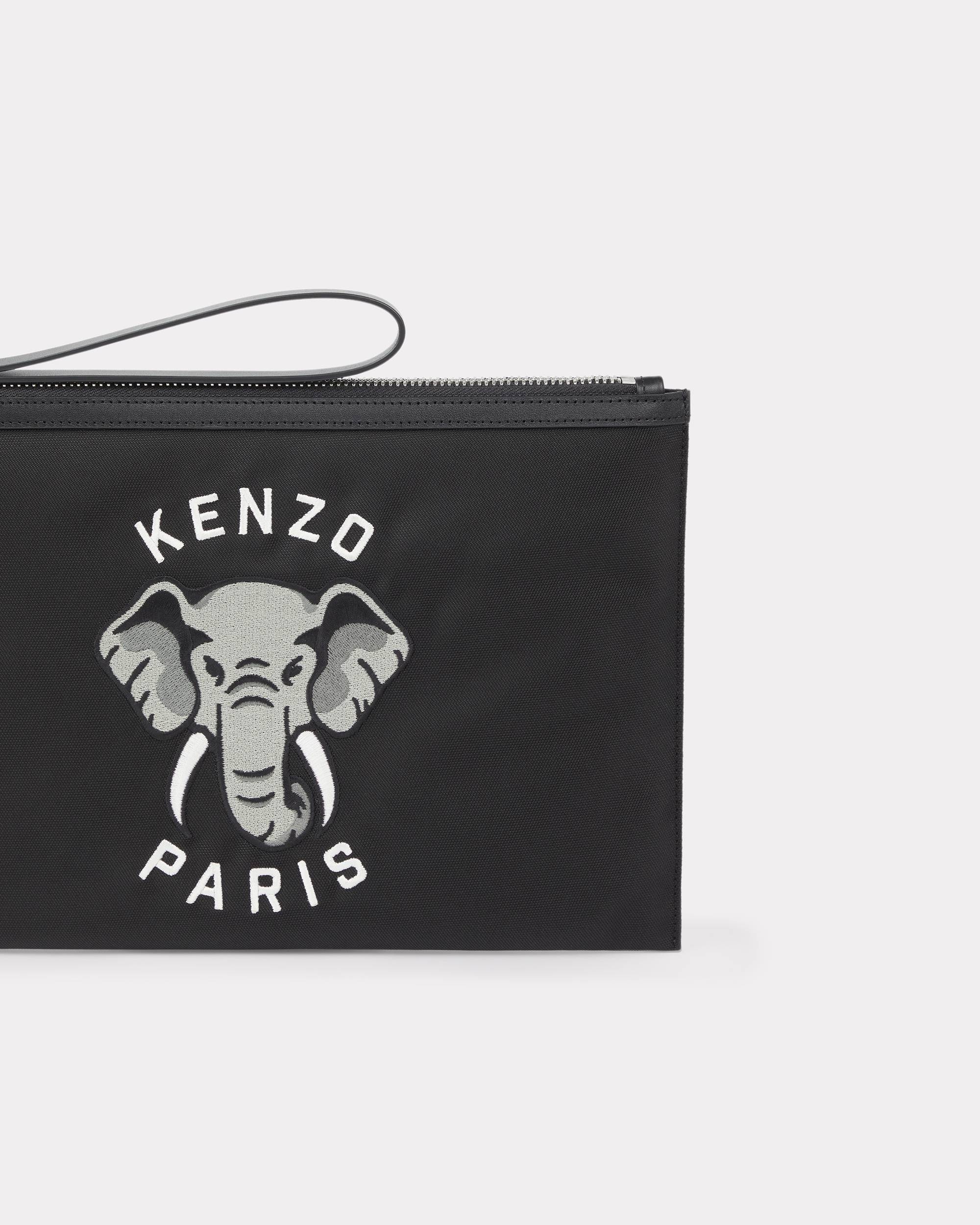 'KENZO Varsity' large embroidered nylon clutch - 3