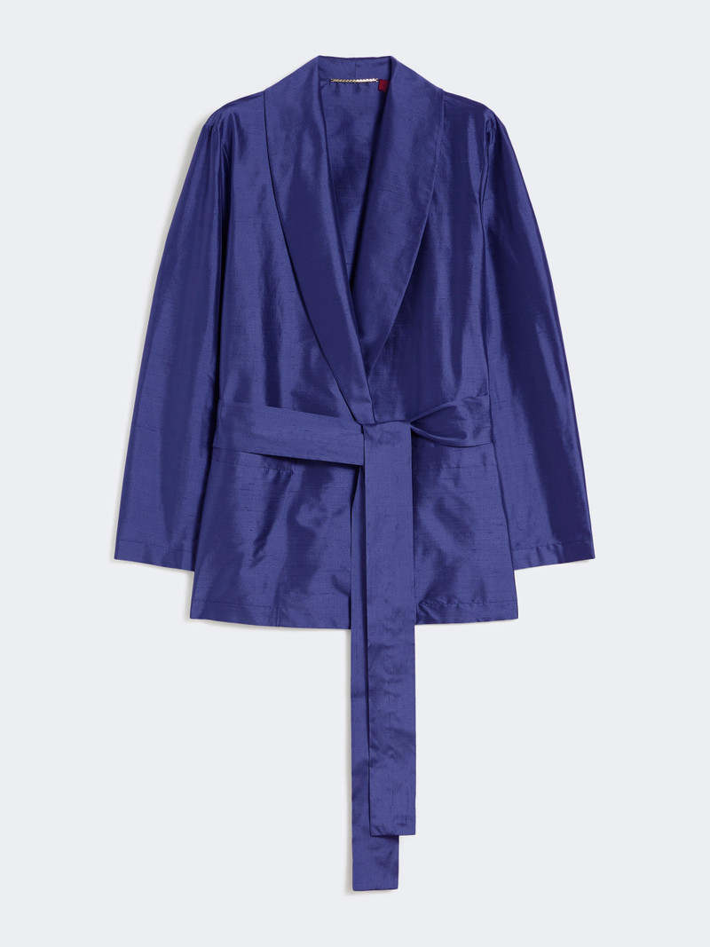 BIACCO Silk shantung tunic - CORNFLOWER BLUE 1