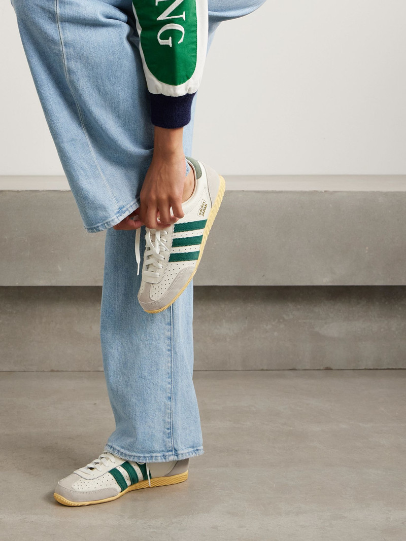adidas Originals Japan suede-trimmed perforated leather sneakers Off-white outlook