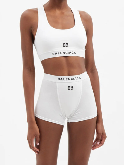 BALENCIAGA Logo-print cotton-jersey boxer shorts outlook