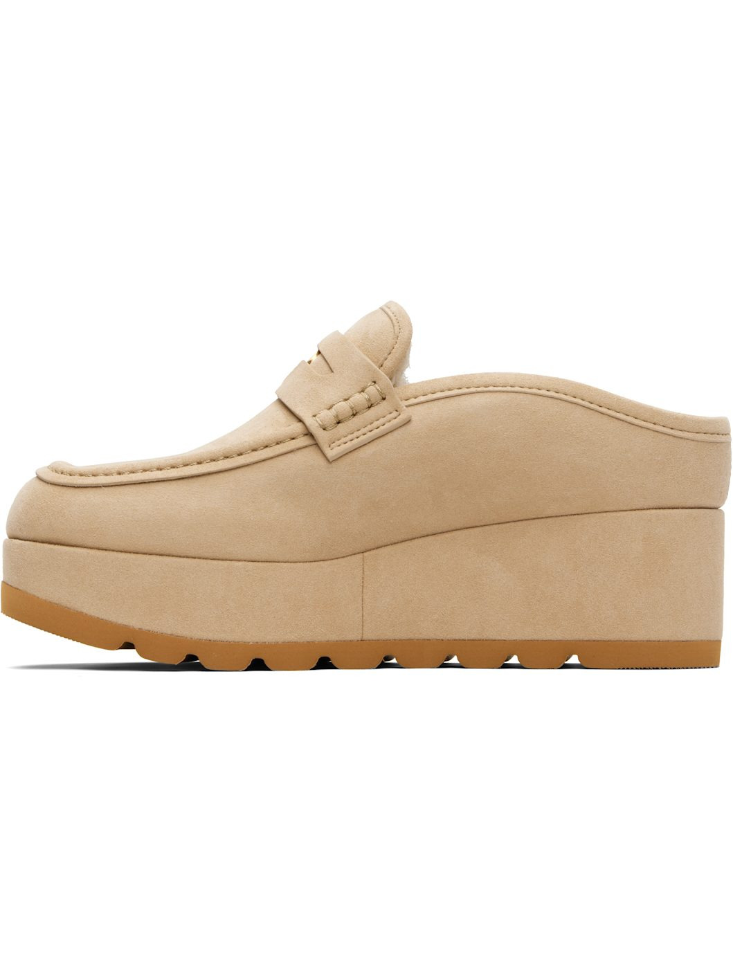 Beige Sneak-Elyse Platform Loafers - 3