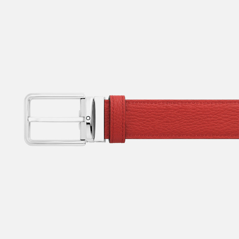 Black/red32 mm reversible leather belt 3