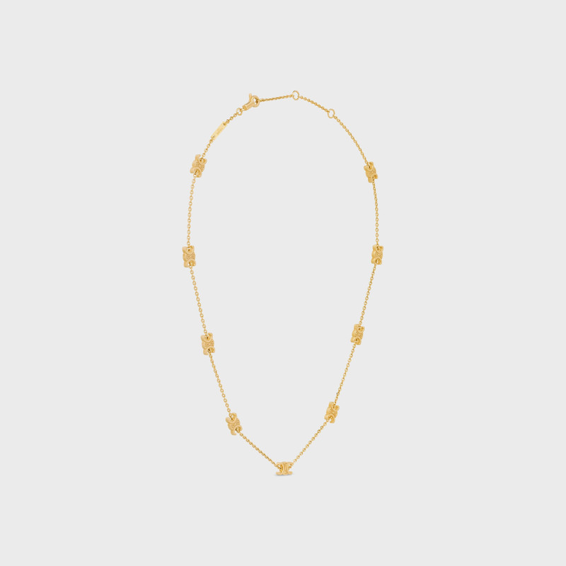 Triomphe Mini Triomphe Necklace in Brass with Gold Finish 3