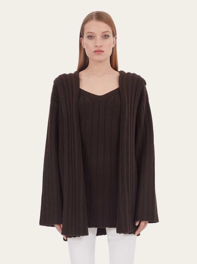 FERRAGAMO Ribbed cardigan outlook
