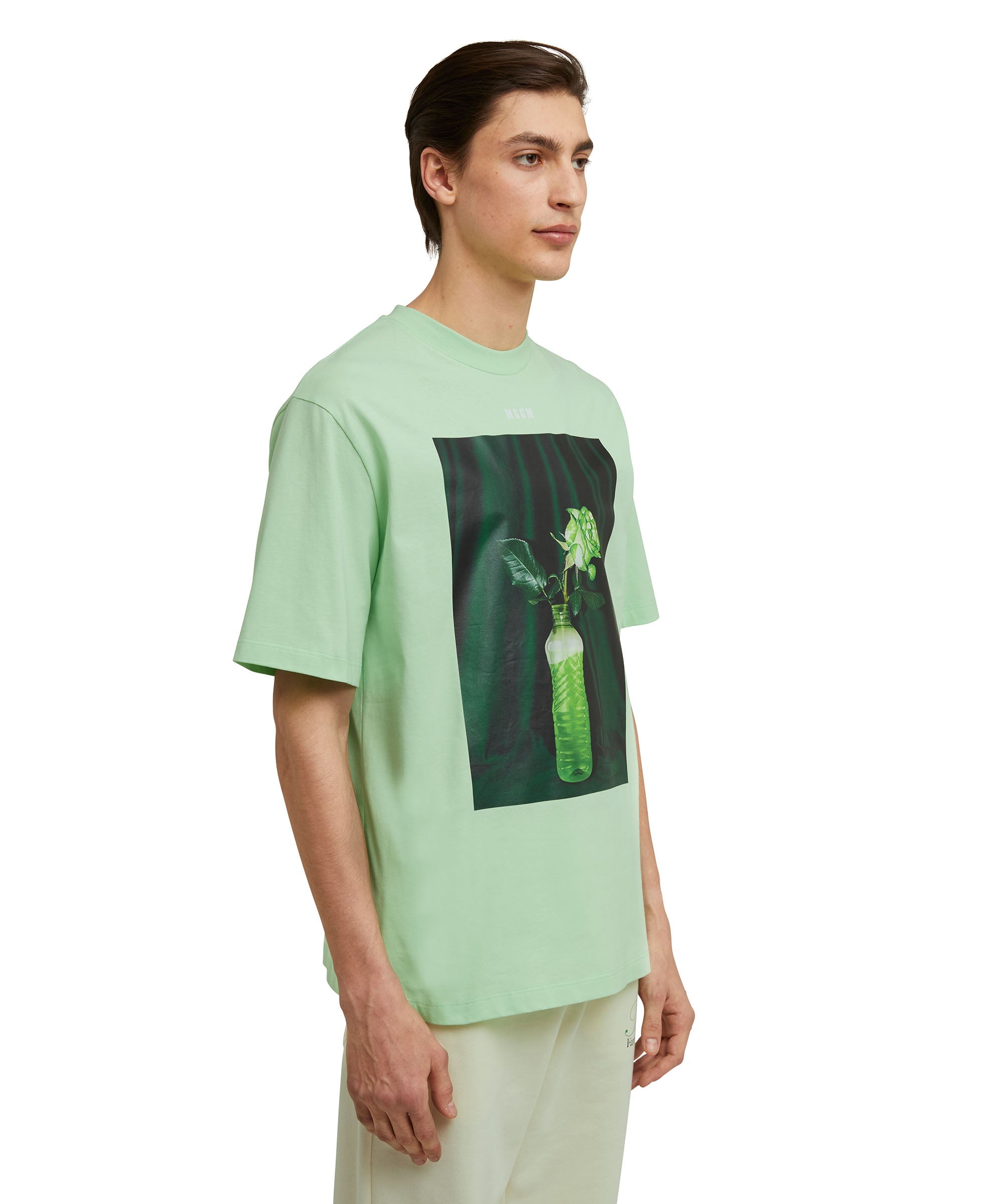 Organic cotton crewneck t-shirt from the MSGM Fantastic Green Capsule - 4