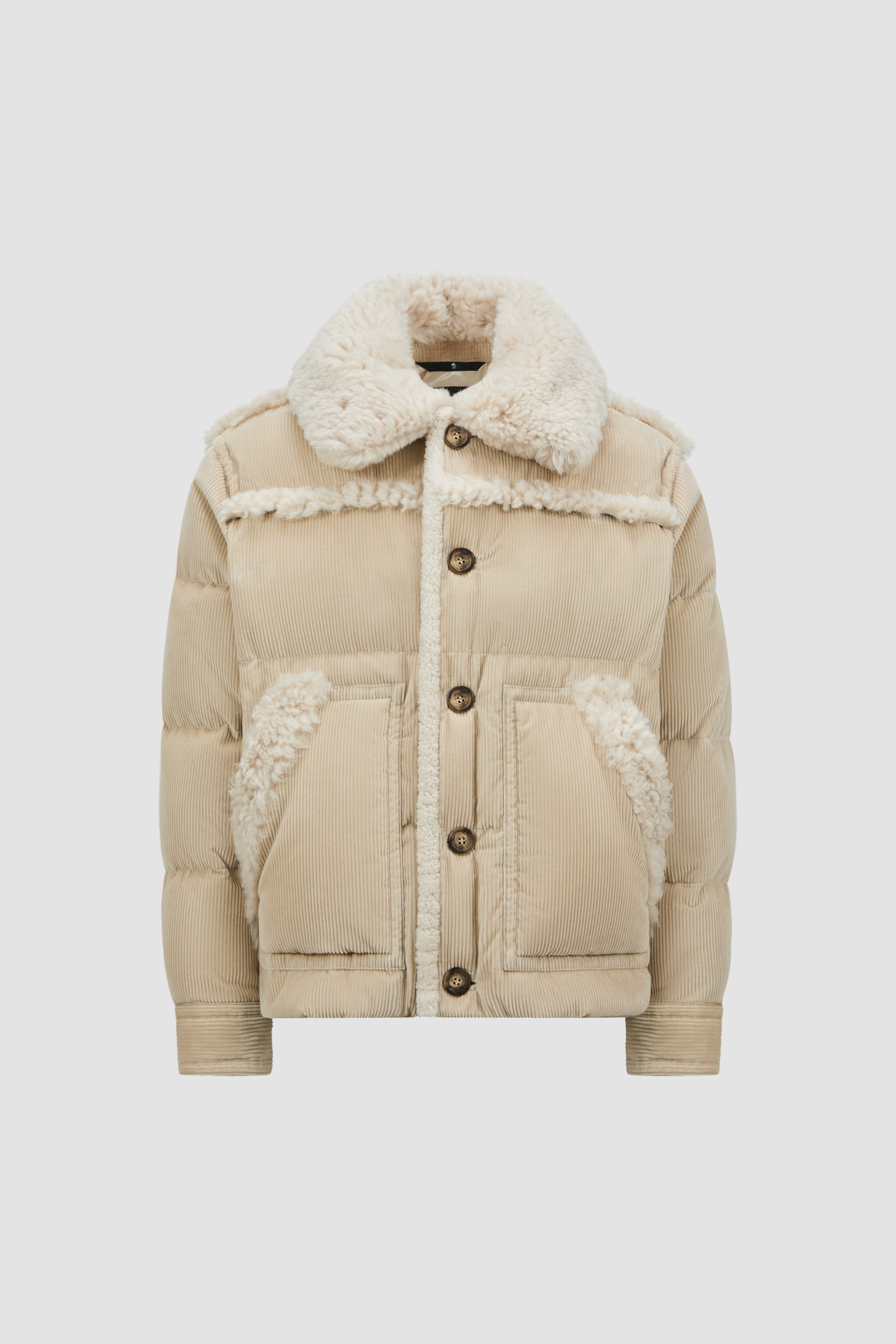 Couloir Corduroy & Shearling Short Down Jacket - 1