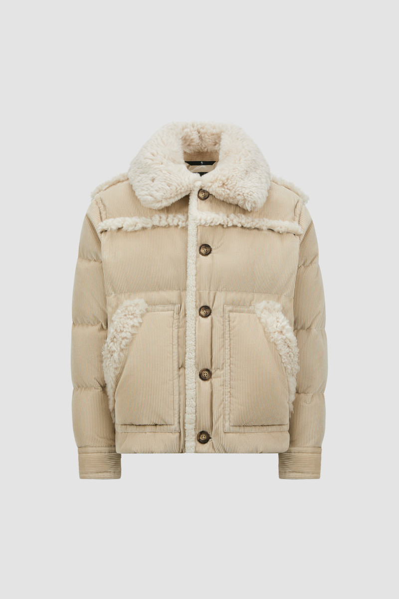 Couloir Corduroy & Shearling Short Down Jacket 1